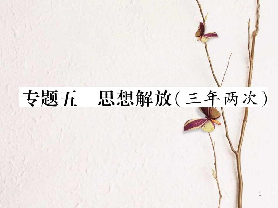 （青海专版）中考历史总复习 第二编 热点专题速查 专题5 思想解放（三年两次）课件_第1页