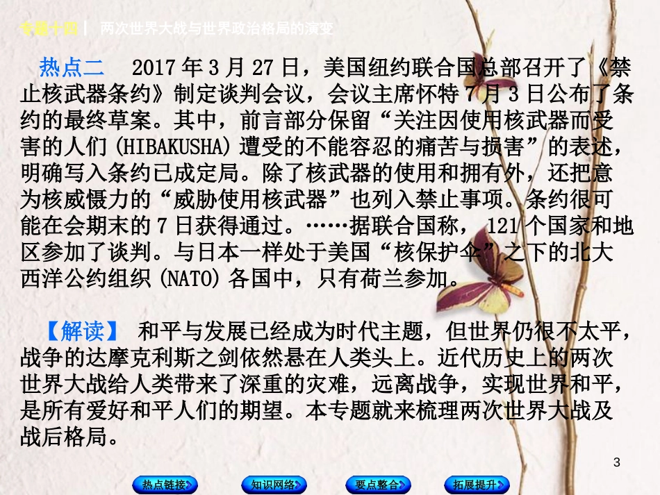 福建省中考历史复习 第二部分 专题突破篇 专题十四 两次世界大战与世界政治格局的演变课件_第3页