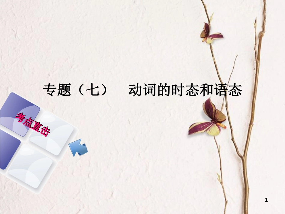 湖南省中考英语总复习 第二部分 语法点击 专题（七）动词的时态和语态课件 人教新目标版_第1页