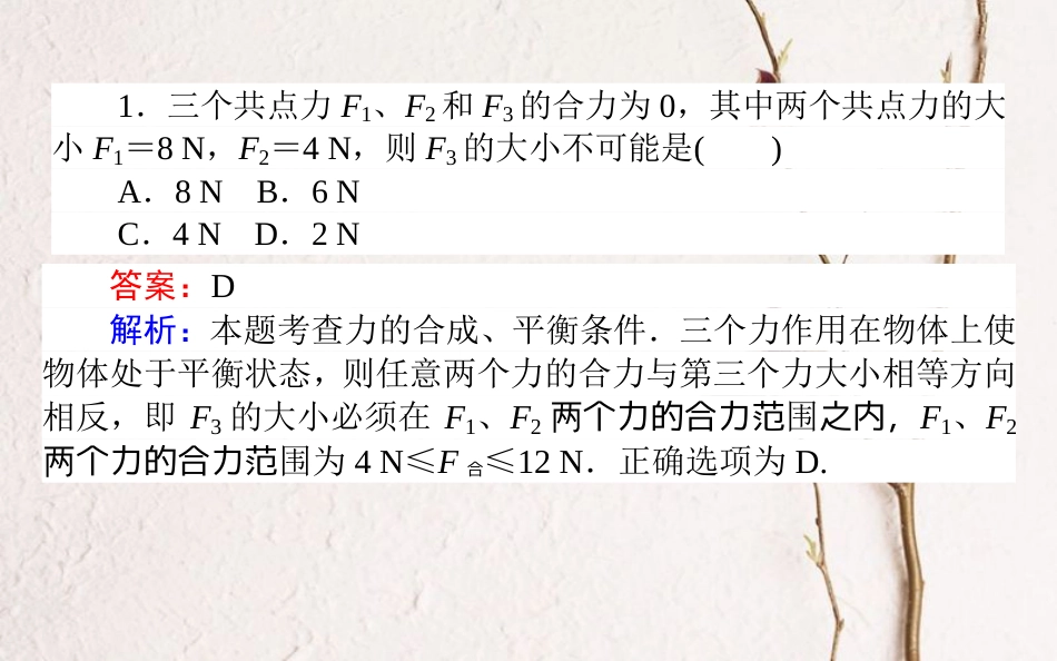 （全国通用）2019版高考物理 全程刷题训练 周测二（A卷）课件_第3页