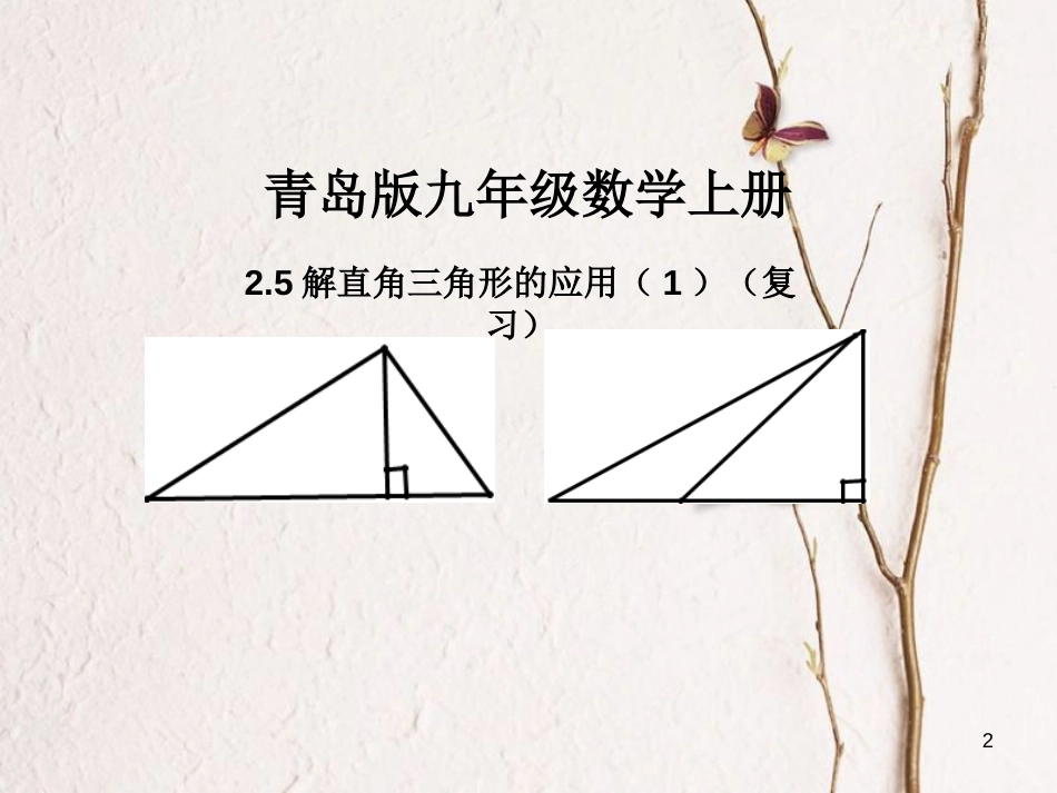 九年级数学上册 2.5 解直角三角形的应用课件 （新版）青岛版_第2页