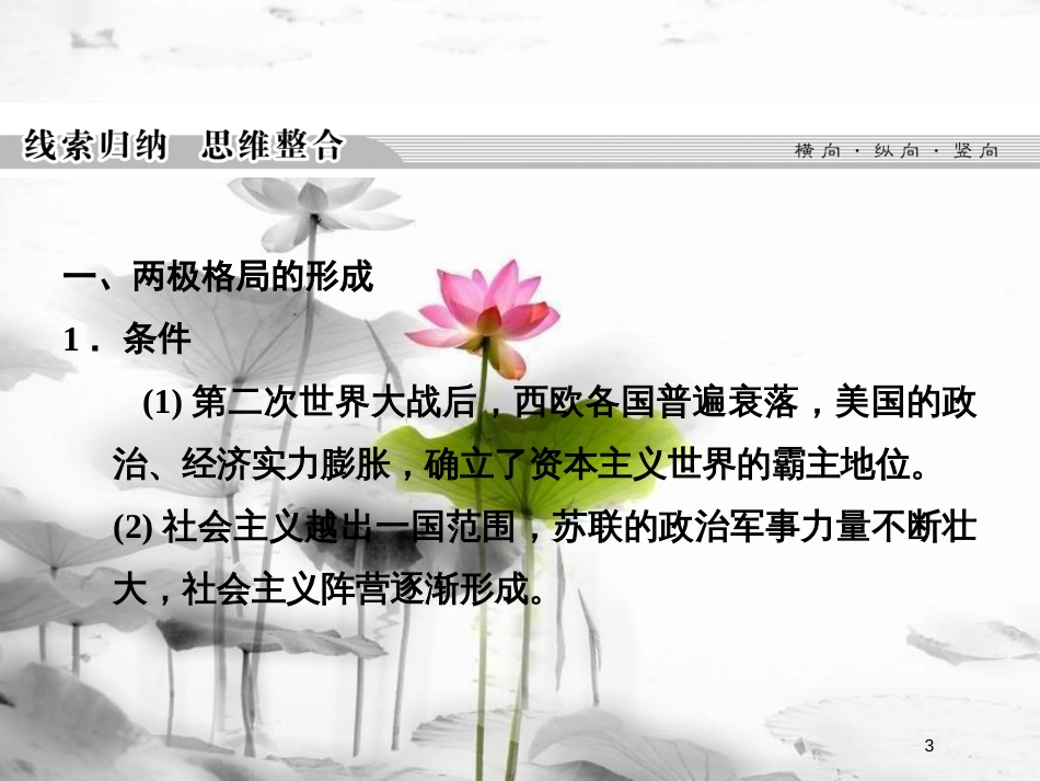 高中历史 第四单元 雅尔塔体系下的冷战与和平单元总结课件 新人教版选修3_第3页