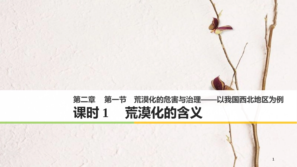 高中地理 第二章 区域可持续发展 第一节 荒漠化的危害与治理——以我国西北地区为例（1）同步备课课件 湘教版必修3_第1页