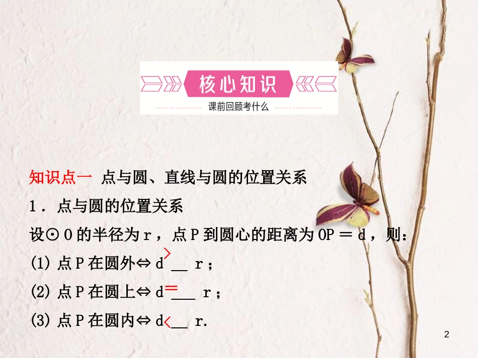 河北省中考数学总复习 第六章 圆 第二节 与圆有关的位置关系课件_第2页
