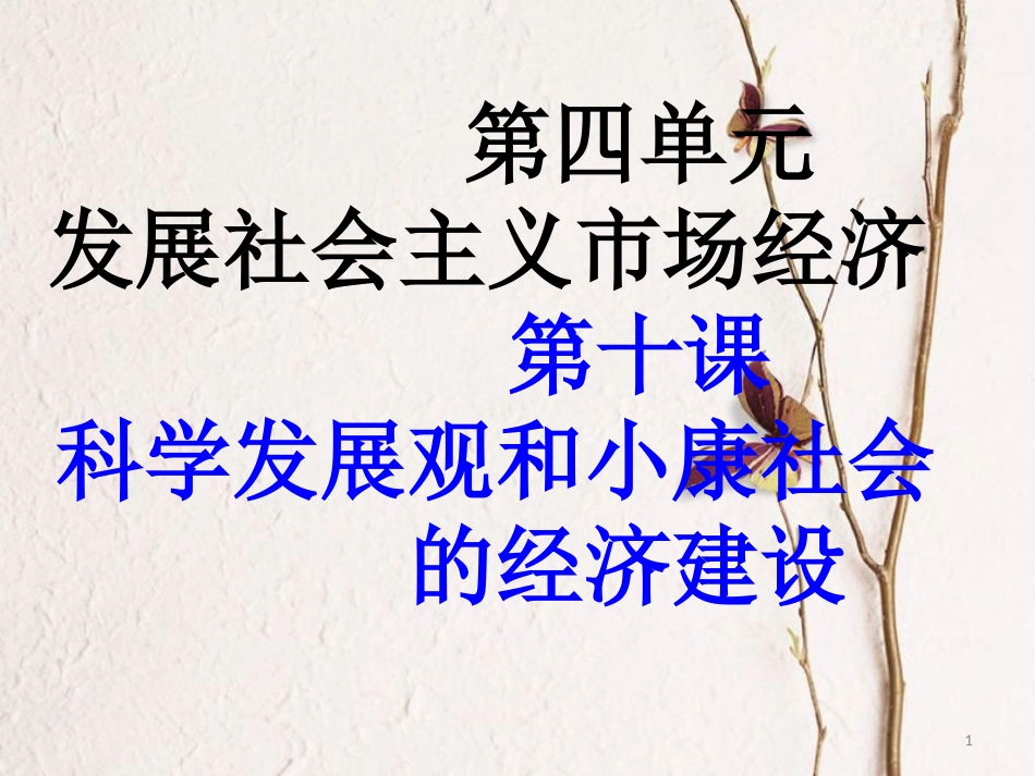 黑龙江省海林市高中政治 第十课 科学发展观和小康社会的经济建设课件 新人教版必修1_第1页