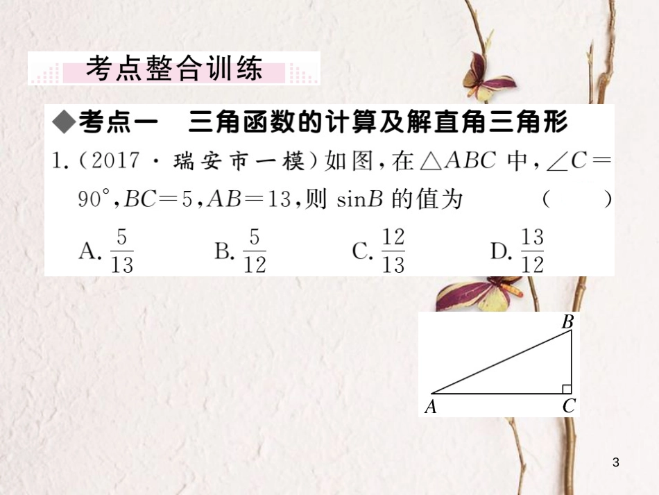 年九年级数学下册 第一章 直角三角形的边角关系小结与复习练习课件 （新版）北师大版_第3页