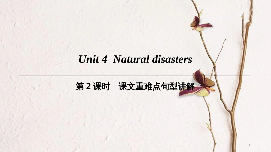 九年级英语下册 Module 2 Environmental problems Unit 4 Natural disasters（第2课时）课文重难点句型讲解课件 牛津深圳版_第1页