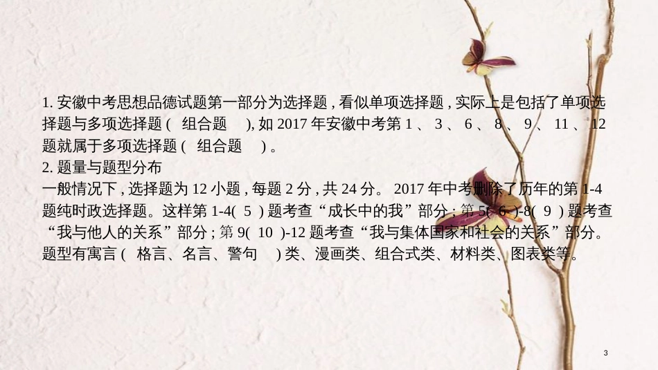 安徽省中考政治 题型专项突破 题型1选择题复习课件_第3页