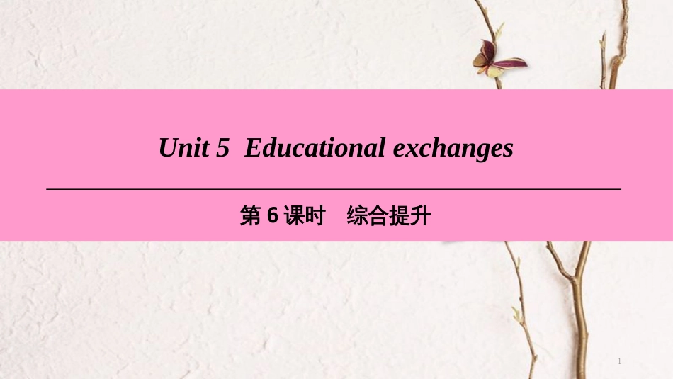 八年级英语上册 Module 3 Culture and history Unit 5 Educational exchanges（第6课时）综合提升课件 牛津深圳版_第1页