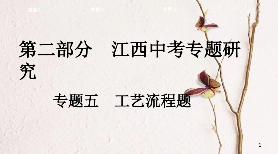 江西省中考化学复习第二部分专题研究专题五工艺流程题课件_第1页