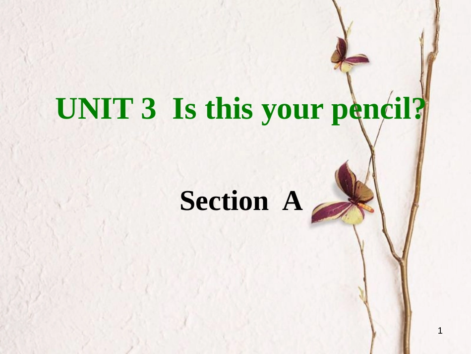 七年级英语上册 Unit 3 Is this your pencil Section A课件 （新版）人教新目标版_第1页