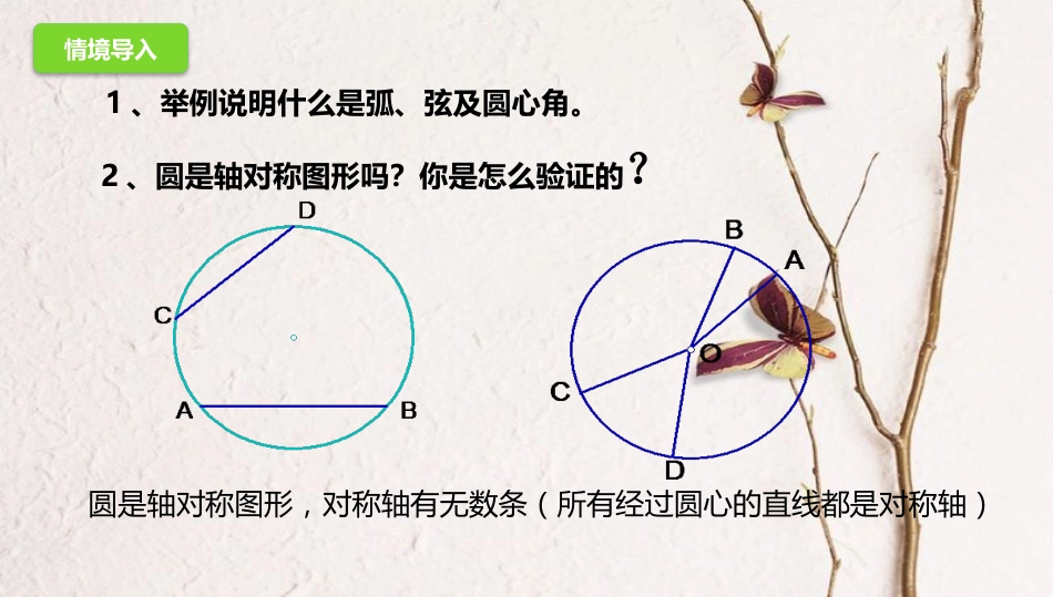 山东省济南市槐荫区九年级数学下册 第3章 圆 3.2 圆的对称性课件 （新版）北师大版_第2页