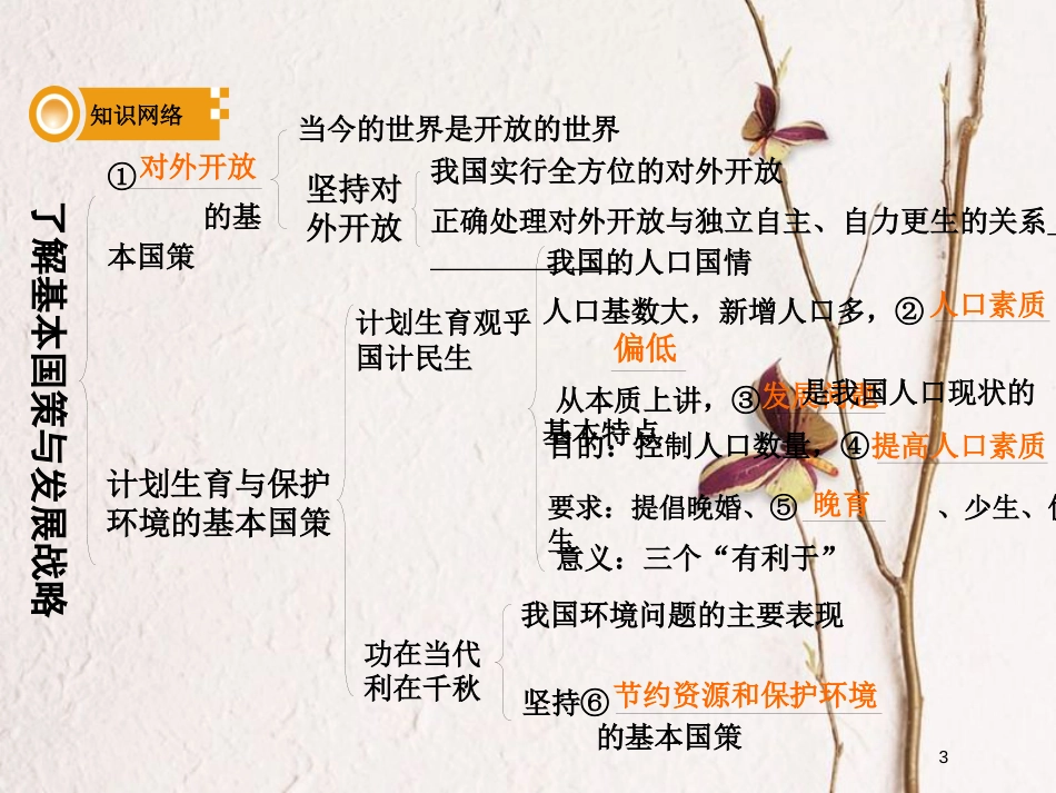 湖南省中考政治总复习 课时15 了解基本国策与发展战略课件_第3页