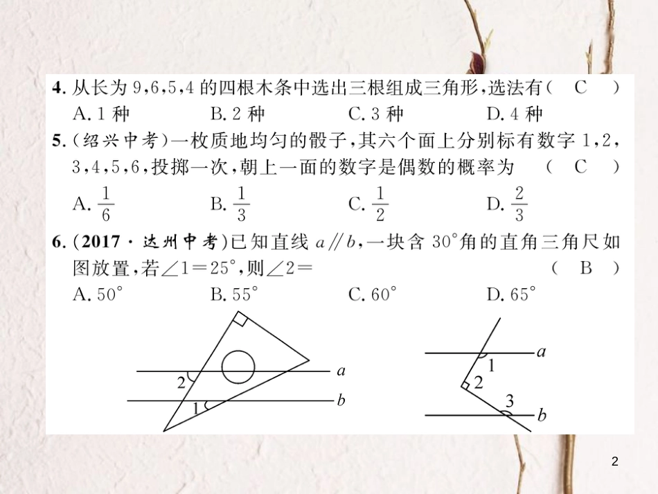 （成都专版）七年级数学下册 期末达标测试卷作业课件 （新版）北师大版_第2页