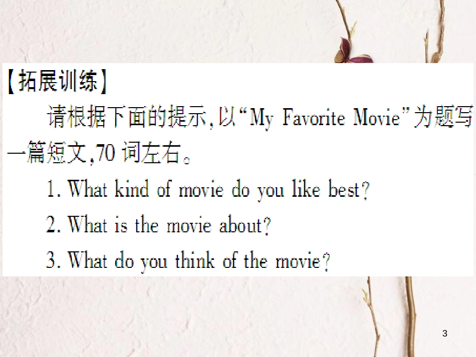 （通用版）八年级英语上册 Unit 5 Do you want to watch a game show写作习题课件 （新版）人教新目标版_第3页