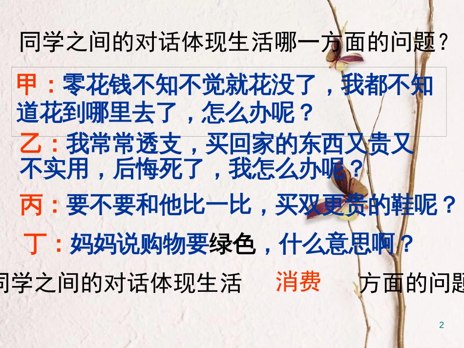 江西省九年级政治全册 第三单元 融入社会 肩负使命 第七课 关注经济发展 第3框《学会合理消费》课件 新人教版_第2页