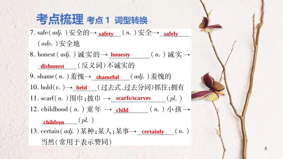 云南省中考英语学业水平精准复习方案 第一部分 教材复习 课时15 八下 Units 9-10课件_第3页