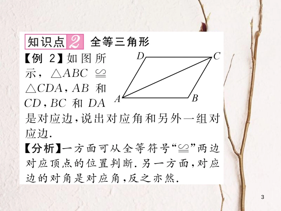 七年级数学下册 第4章 三角形 4.2 图形的全等作业课件 （新版）北师大版_第3页