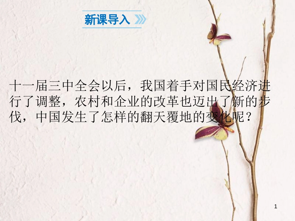 八年级历史下册 第3单元 中国特色社会主义道路 第8课 经济体制改革课件1 新人教版_第1页