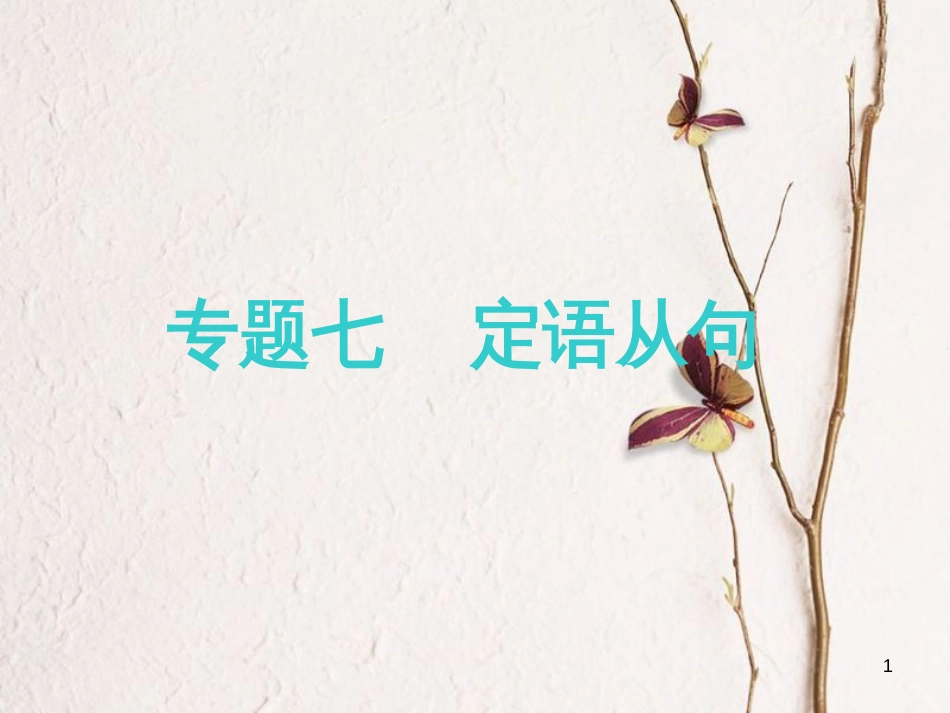 2019版高考英语一轮复习 语法专项 专题七 定语从句课件 北师大版(1)_第1页