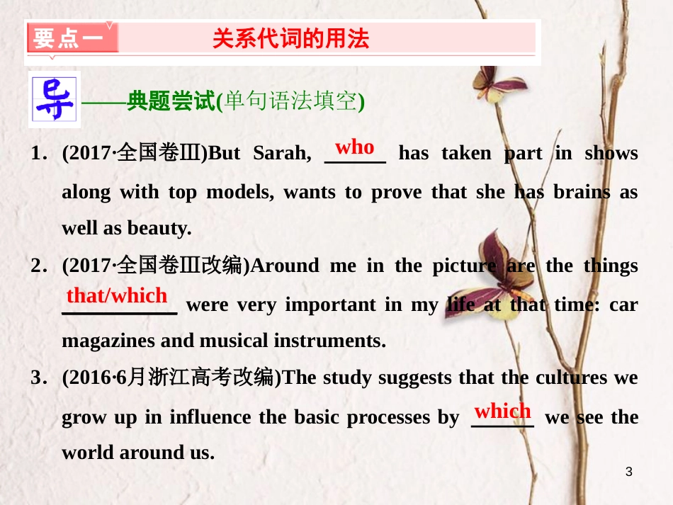 2019版高考英语一轮复习 语法专项 专题七 定语从句课件 北师大版(1)_第3页