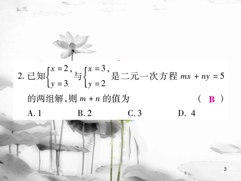 七年级数学下册 专题四 二元一次方程组习题课件 （新版）新人教版_第3页