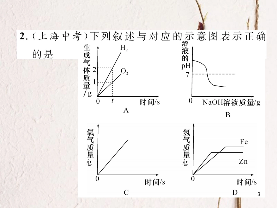 九年级化学下册 专题训练2 图像、图表题作业课件 （新版）新人教版_第3页