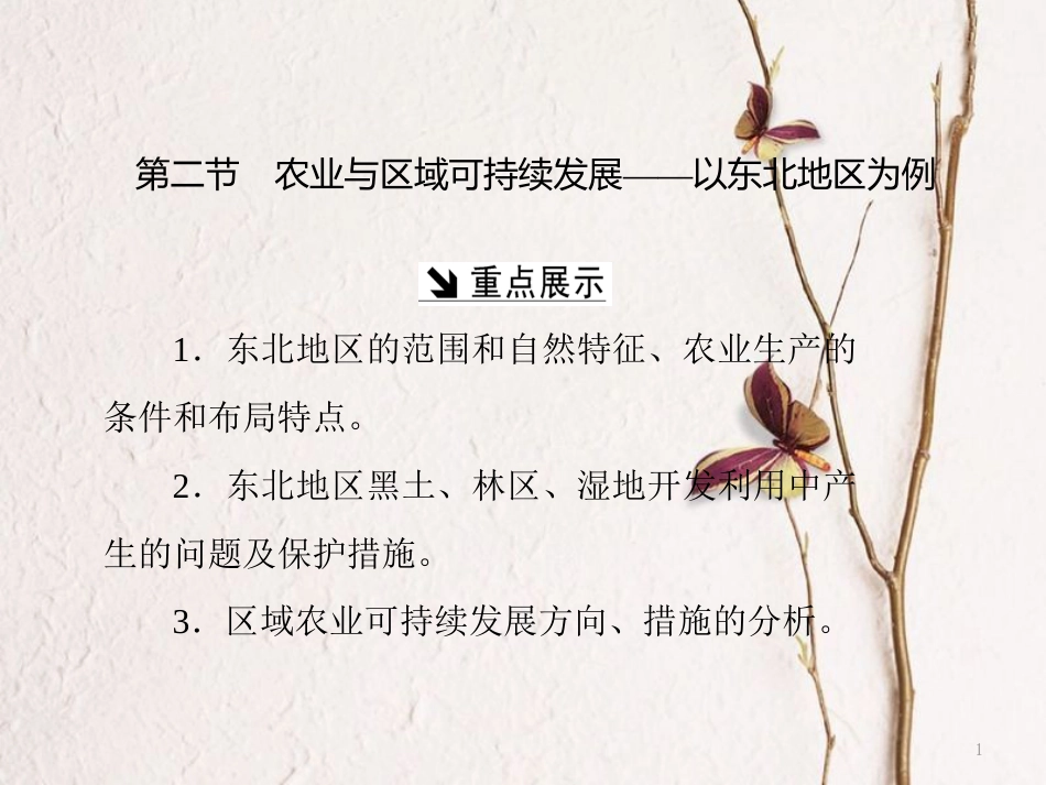 高中地理 第四单元 区域综合开发与可持续发展 第二节 农业与区域可持续发展——以东北地区为例课件 鲁教版必修3_第1页