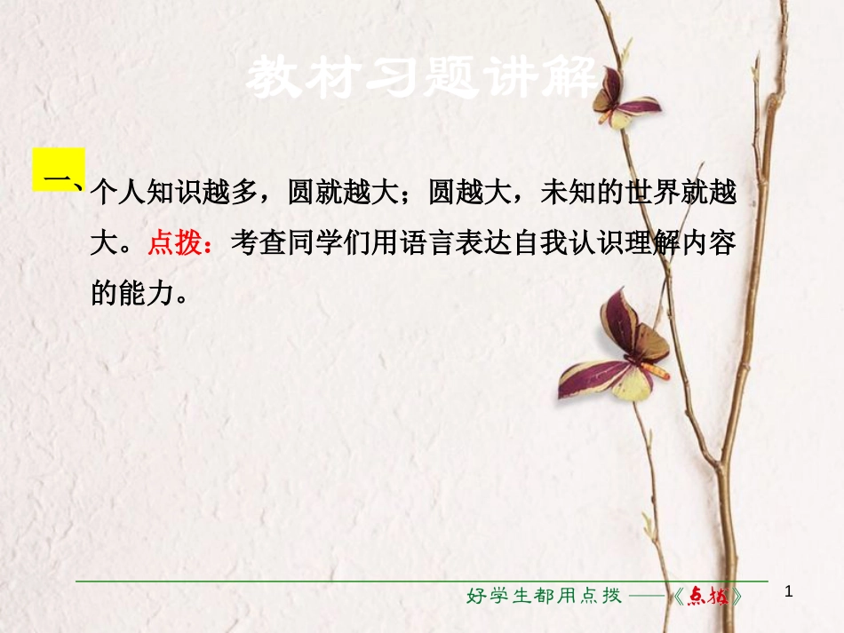 八年级语文下册 第三单元 11 我们的知识是有限的教材习题课件 苏教版_第1页