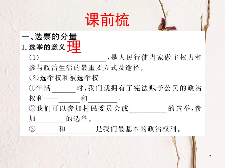 九年级政治全册 第四单元 又到两会时 第十一课《神圣的一票》课件1 教科版_第2页