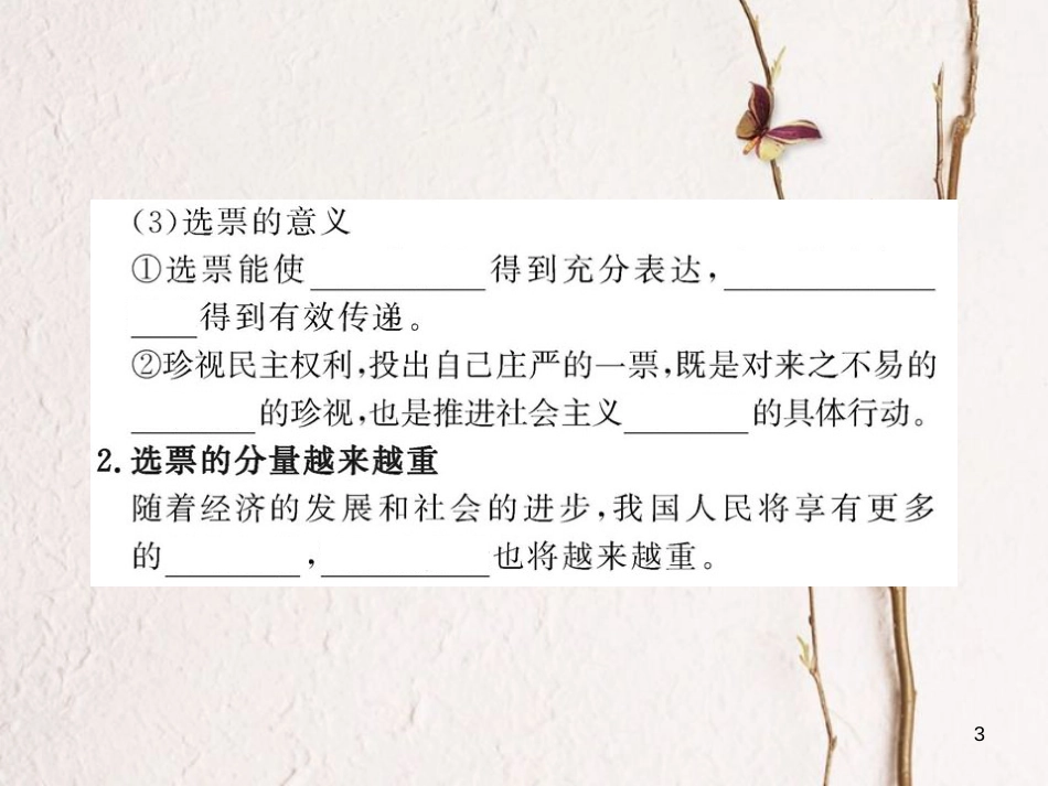 九年级政治全册 第四单元 又到两会时 第十一课《神圣的一票》课件1 教科版_第3页
