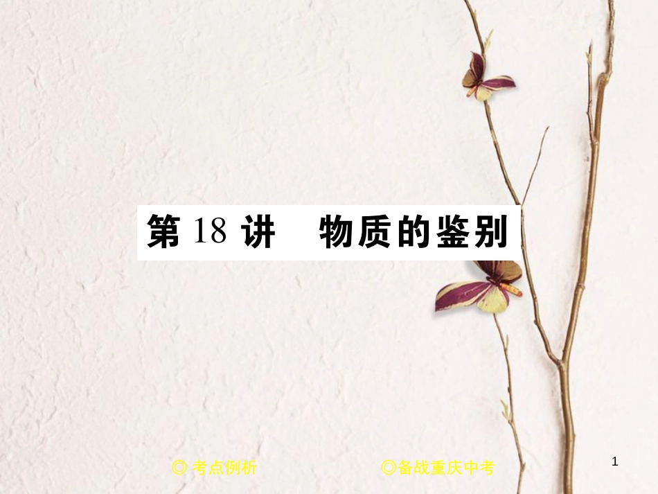 （重庆专版）中考化学总复习 第二篇 重点题型突破 第18讲 物质的鉴别课件_第1页