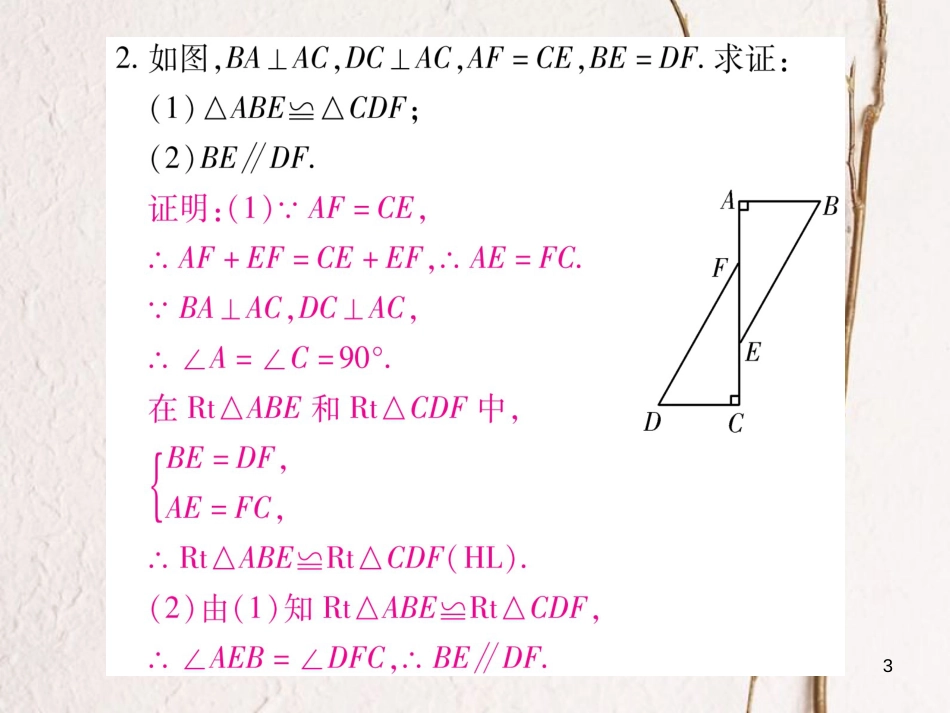 八年级数学下册 第1章 三角形的证明中考重热点突破习题课件 （新版）北师大版_第3页