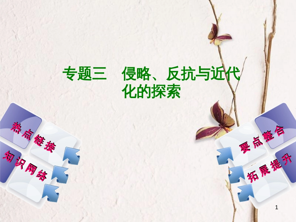 湖南省2018年中考历史复习 专题突破 专题三 侵略、反抗与近代化的探索课件_第1页
