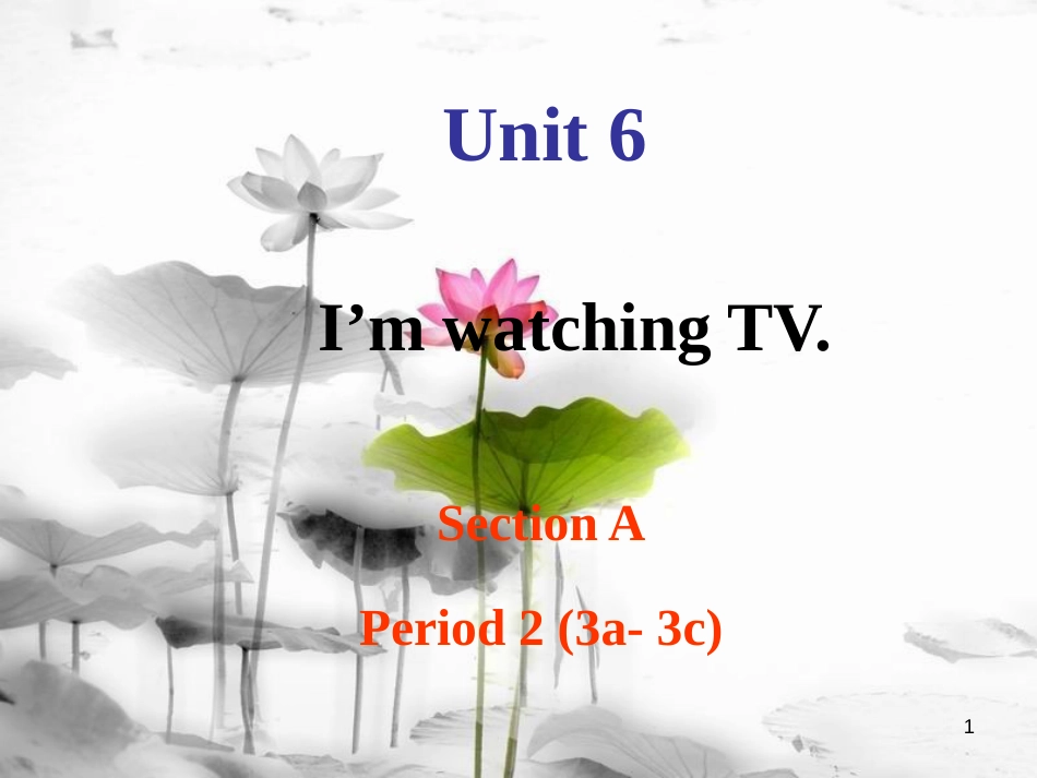 七年级英语下册 Unit 6 I’m watching TV Section A Period 2（3a-3c）课件 （新版）人教新目标版_第1页