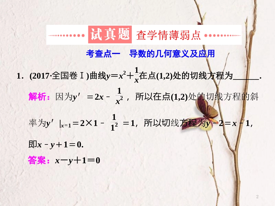 （通用版）学高考数学二轮复习 练酷专题 小题押题16—（7）导数的简单应用课件 文_第2页