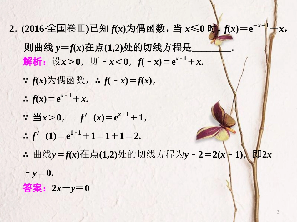 （通用版）学高考数学二轮复习 练酷专题 小题押题16—（7）导数的简单应用课件 文_第3页