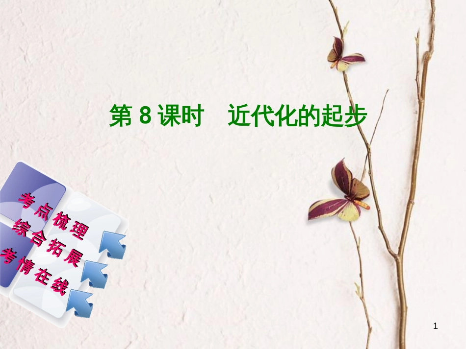 湖南省2018年中考历史复习 教材梳理 第二单元 中国近代史 第8课时 近代化的起步课件_第1页