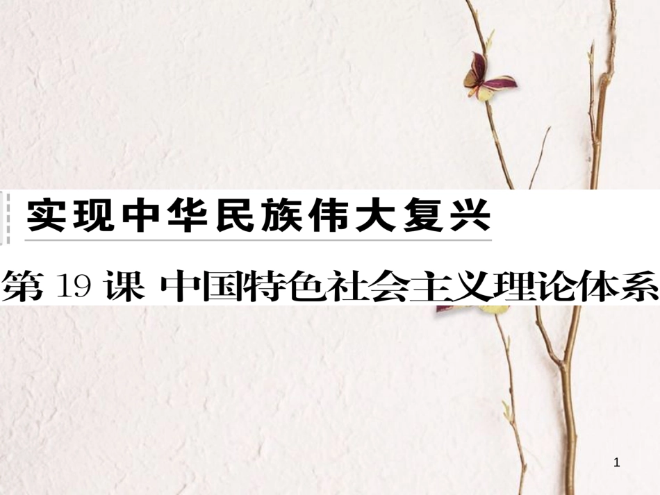 八年级历史下册 第五单元 实现中华民族伟大复兴 第19课 中国特色社会主义理论体系习题课件 岳麓版_第1页