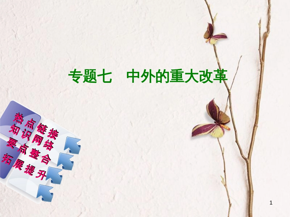 福建省中考历史复习 第二部分 专题突破篇 专题七 中外的重大改革课件_第1页