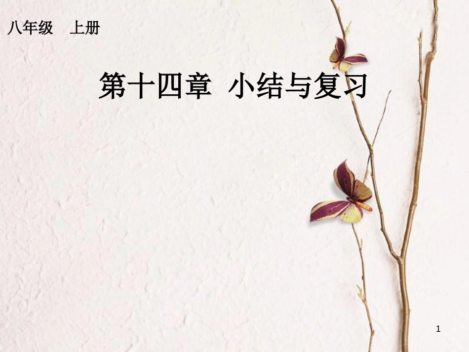 学年八年级数学上册 14 整式的乘法与因式分解小结复习课件 （新版）新人教版_第1页