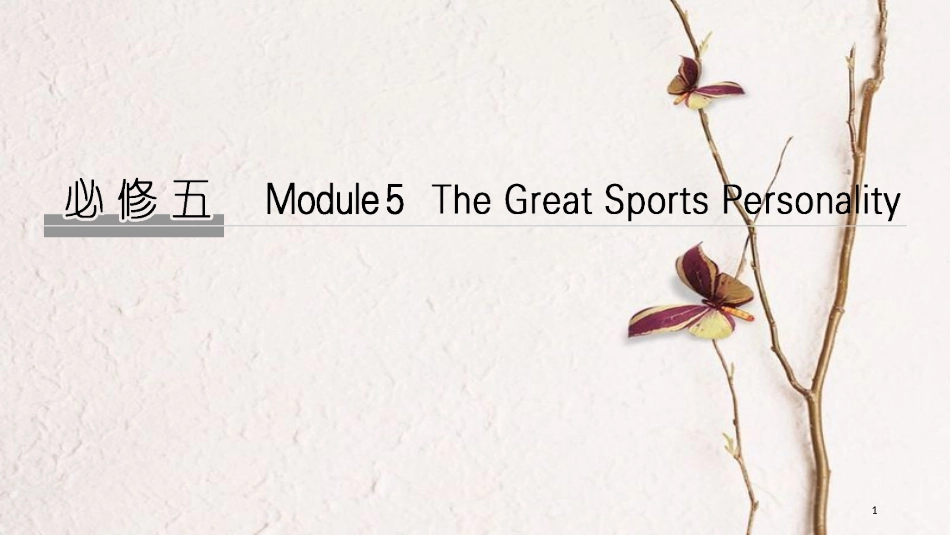 2019版高考英语大一轮复习 第一部分 Module 5 The Great Sports Personality课件 外研版必修5_第1页