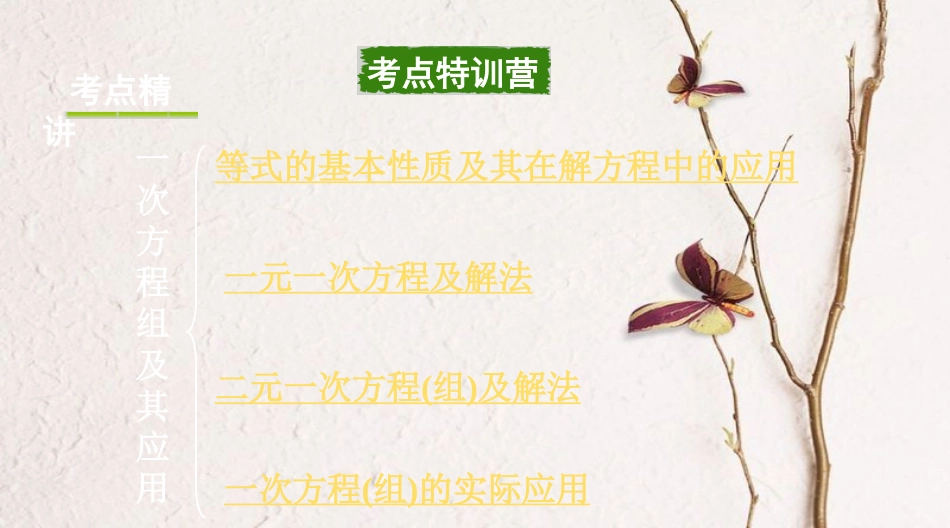 浙江省中考数学复习第一部分考点研究第二单元方程（组）与不等式（组）第5课时一次方程（组）及其应用课件_第2页