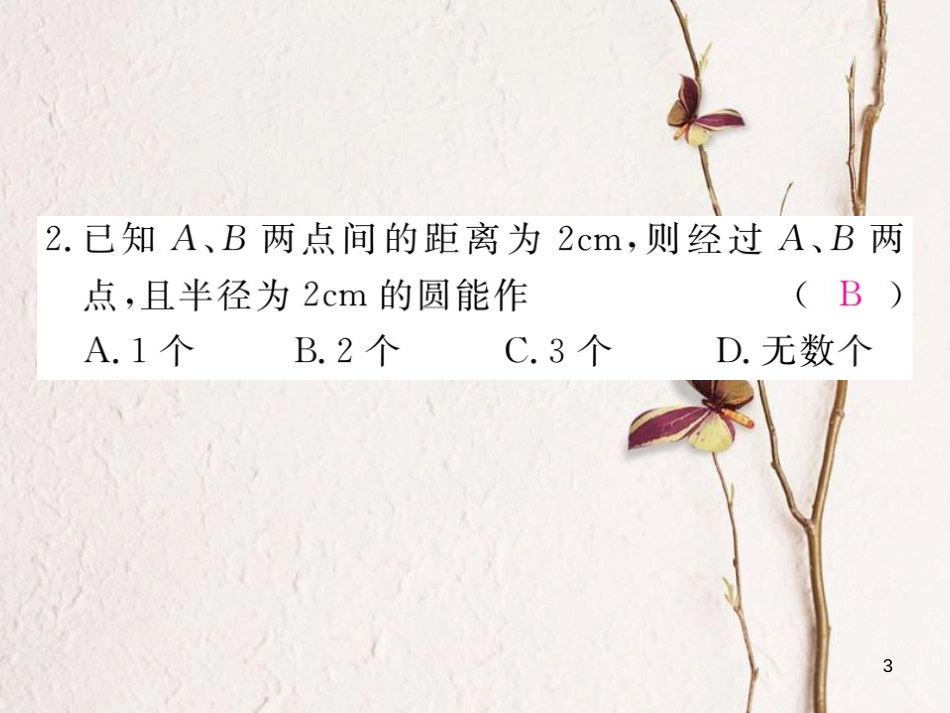 九年级数学下册 第24章 圆 24.2 第4课时 圆的确定练习课件 （新版）沪科版_第3页