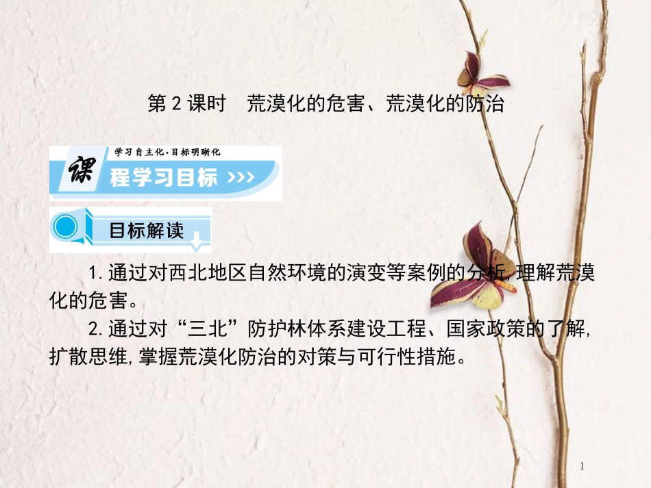 高中地理 第二章 区域可持续发展 第一节 荒漠化的危害与治理——以我国西北为例（课时2）课件 湘教版必修3_第1页