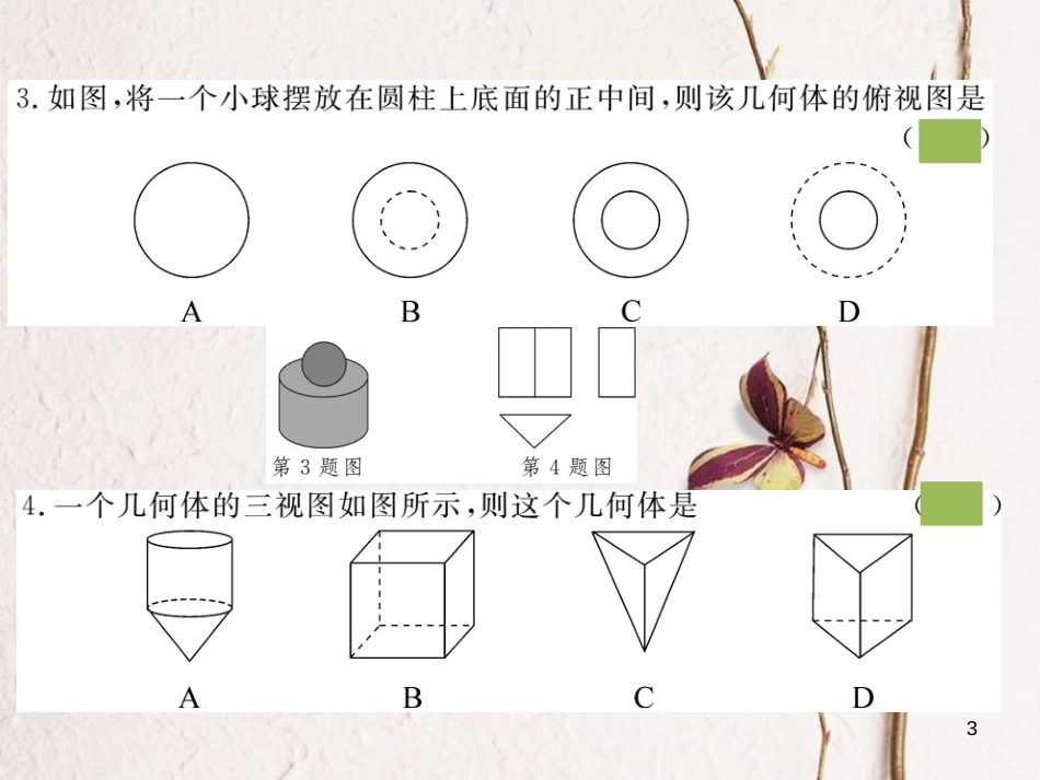 （安徽专版）九年级数学下册 第二十九章 投影与视图检测卷练习课件 （新版）新人教版_第3页