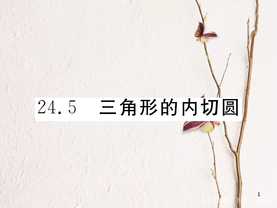 九年级数学下册 第24章 圆 24.5 三角形的内切圆练习课件 （新版）沪科版_第1页