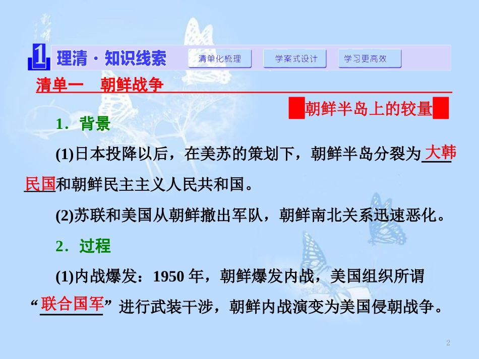 高中历史 专题五 烽火连绵的局部战争 一 冷战阴影下的局部“热战”课件 人民版选修3_第2页