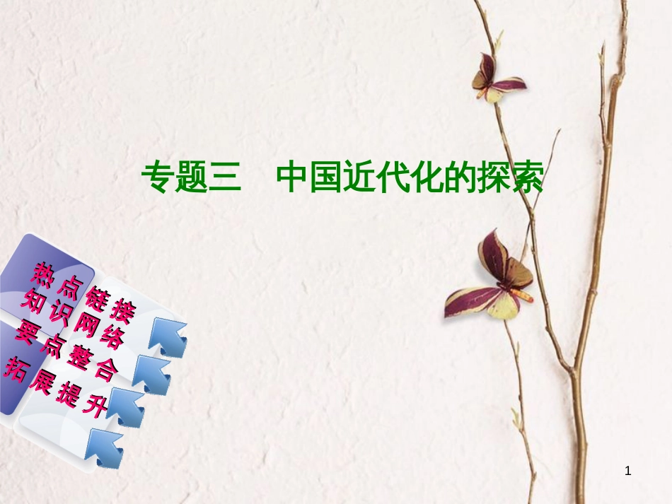 福建省中考历史复习 第二部分 专题突破篇 专题三 中国近代化的探索课件_第1页