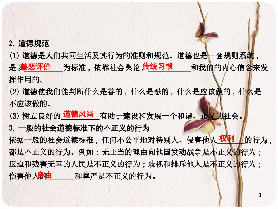 八年级政治下册 第八单元 我们的社会责任 8.2 社会规则与正义（第1课时制度规则和正义 道德规范和正义）课件 粤教版_第3页